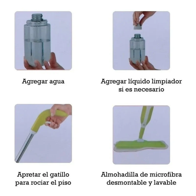 Mopa Trapeador Spray Microfibra Lavable Lampazo Giratorio Zona Ofertas