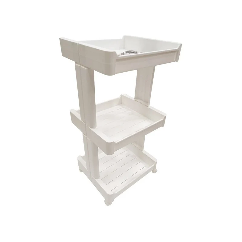 Mueble Estanteria De Plastico 3 Estantes Bandeja Con Rueda Blanco Zona Ofertas