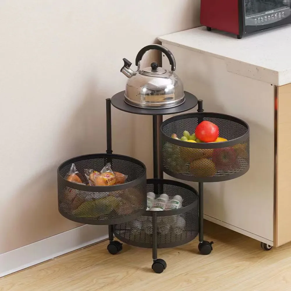 Organizador De Metal 4 Estantes 2 Giratorios Con Ruedas V Zona Ofertas