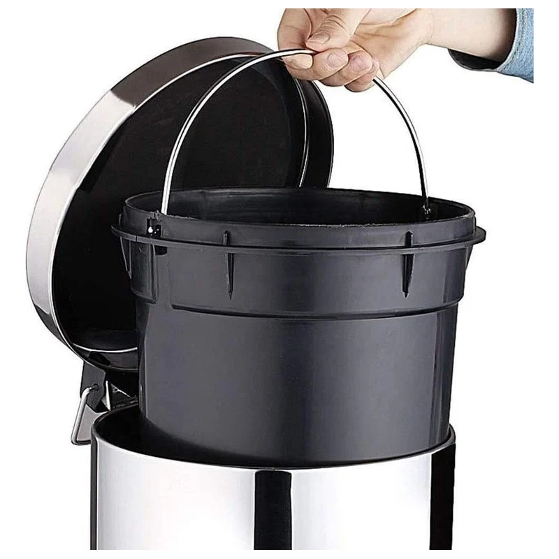 Papelera Acero Inoxidable 5 Litros Gris Zona Ofertas