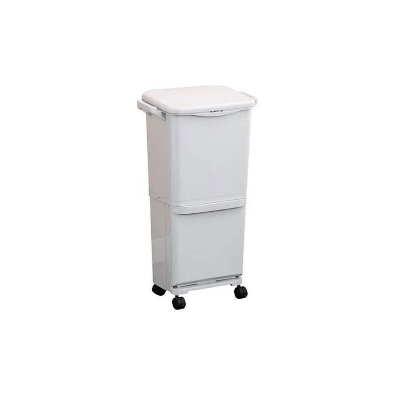 Papelera Plastico Vertical 38l Con Ruedas 3 Divisiones V Zona Ofertas