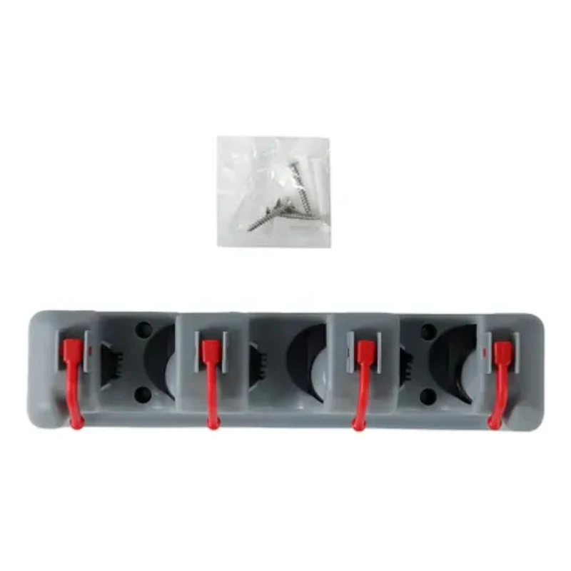 Soporte De Escobas Con 3 Lugares Gris Zona Ofertas