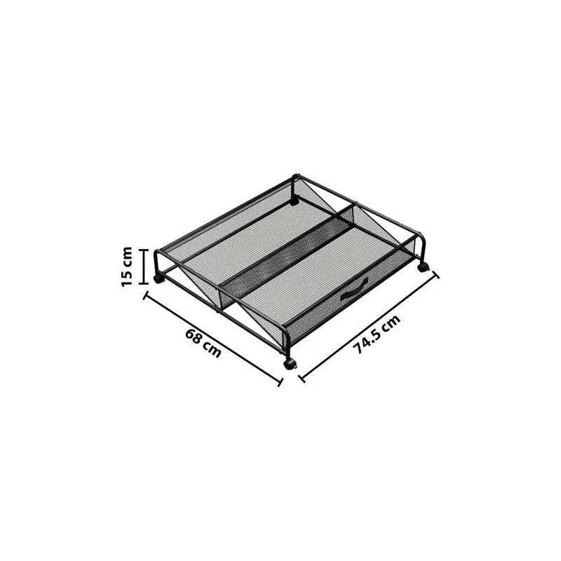 Zapatera Bajo Cama 6pares Organizador Calzados Metal Ruedas Negro Zona Ofertas