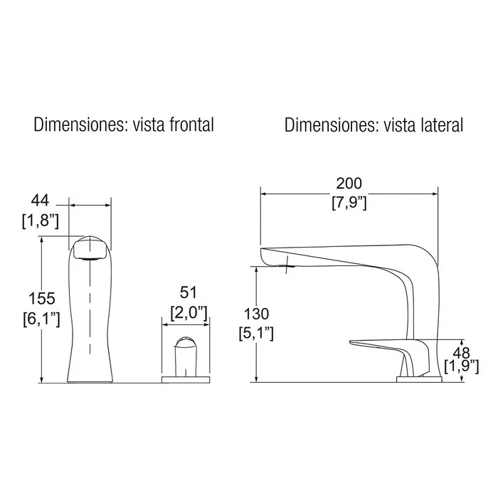 Concentrado Premium MONOMANDO DE LAVABO BAJO NAUTILIA E-924
