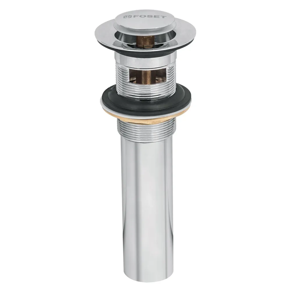 Contra p/lavabo con rebosadero, sistema push, cromo, 1-1/4" con Protector UV