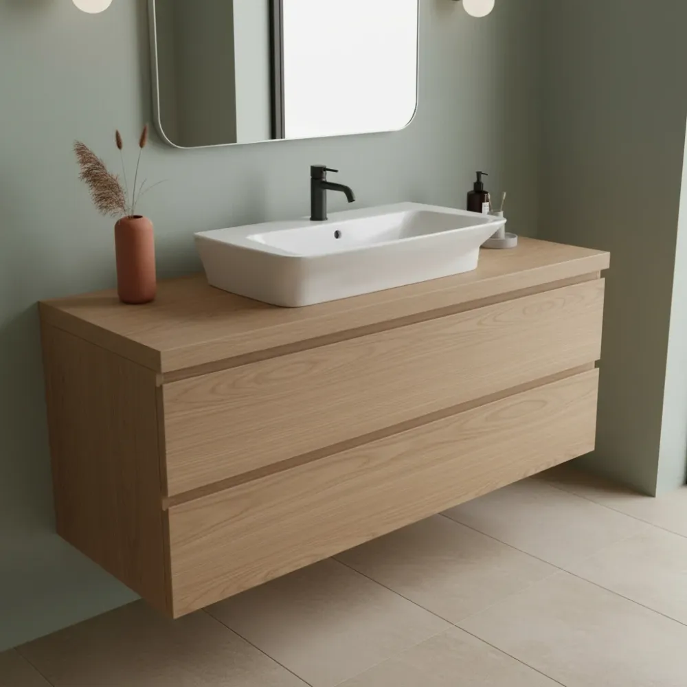 Hipoalergénico Lavabo sospeso o da appoggio Ceramica Azzurra serie Hera 78x43x14,5 cm - Bianco lucido