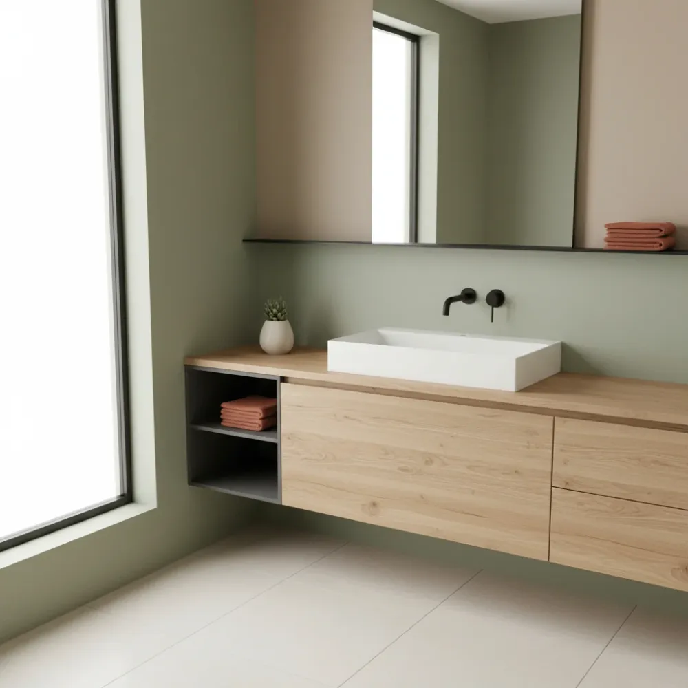 Lavabo de apoyo cuadrado Ceramica Azzurra Elegance 75x45 cm