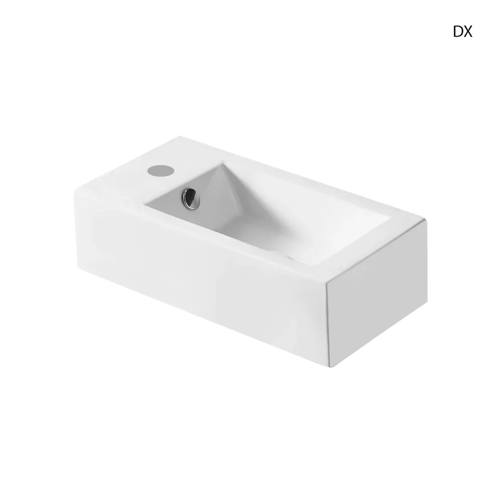 Lavabo de apoyo o suspendido cerámica blanca altura 14,5 cm cuenca la derecha para Ropa de Color