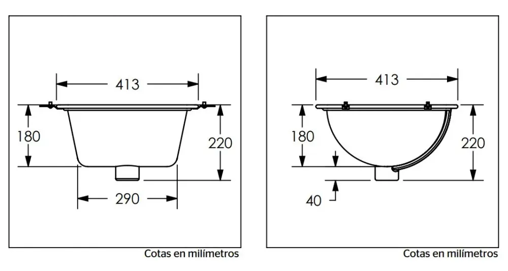 Lavabo cuadrado bajo cubierta Audaze Urrea Ahorro de Energí