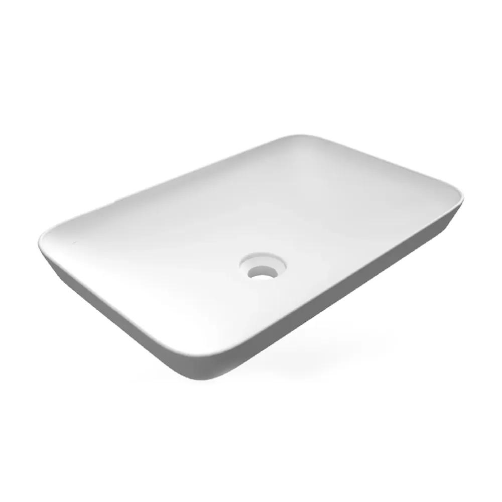 Lavabo ad incasso rettangolare senza foto 55x36 cm - Bianco