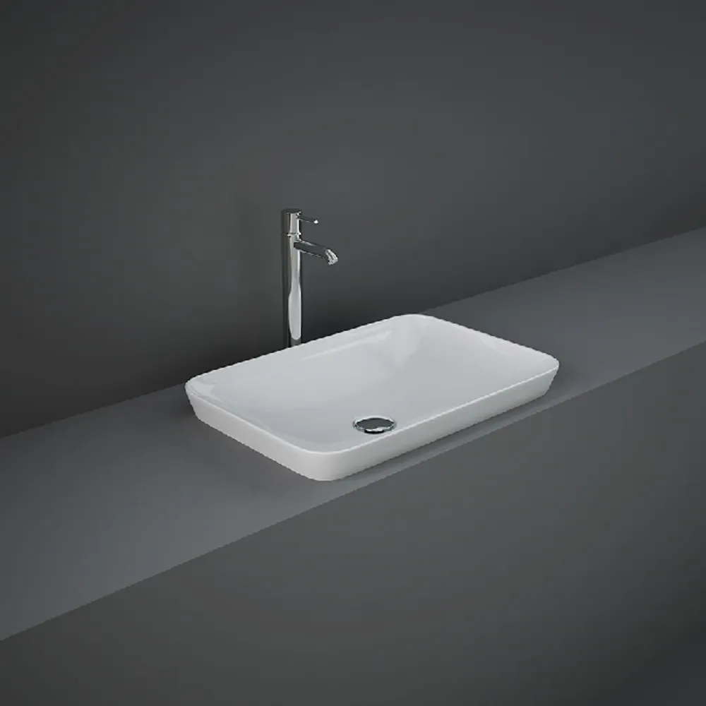 Lavabo ad incasso rettangolare senza foto 55x36 cm - Bianco