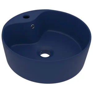 Lavabo - Lavamanos lujoso y rebosadero cerámica marrón negro mate 36x13 cm