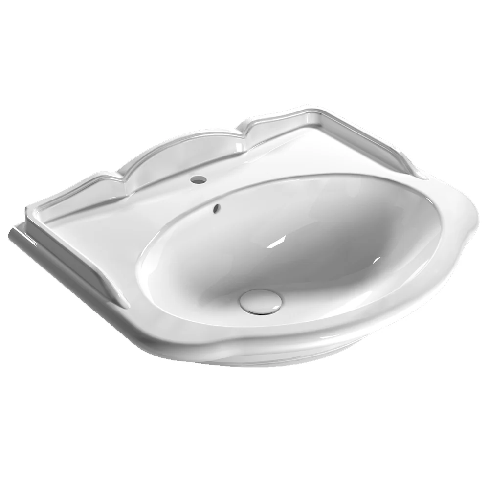 Lavabo sospeso Globo serie Paestum 71x58x22 cm - Bianco