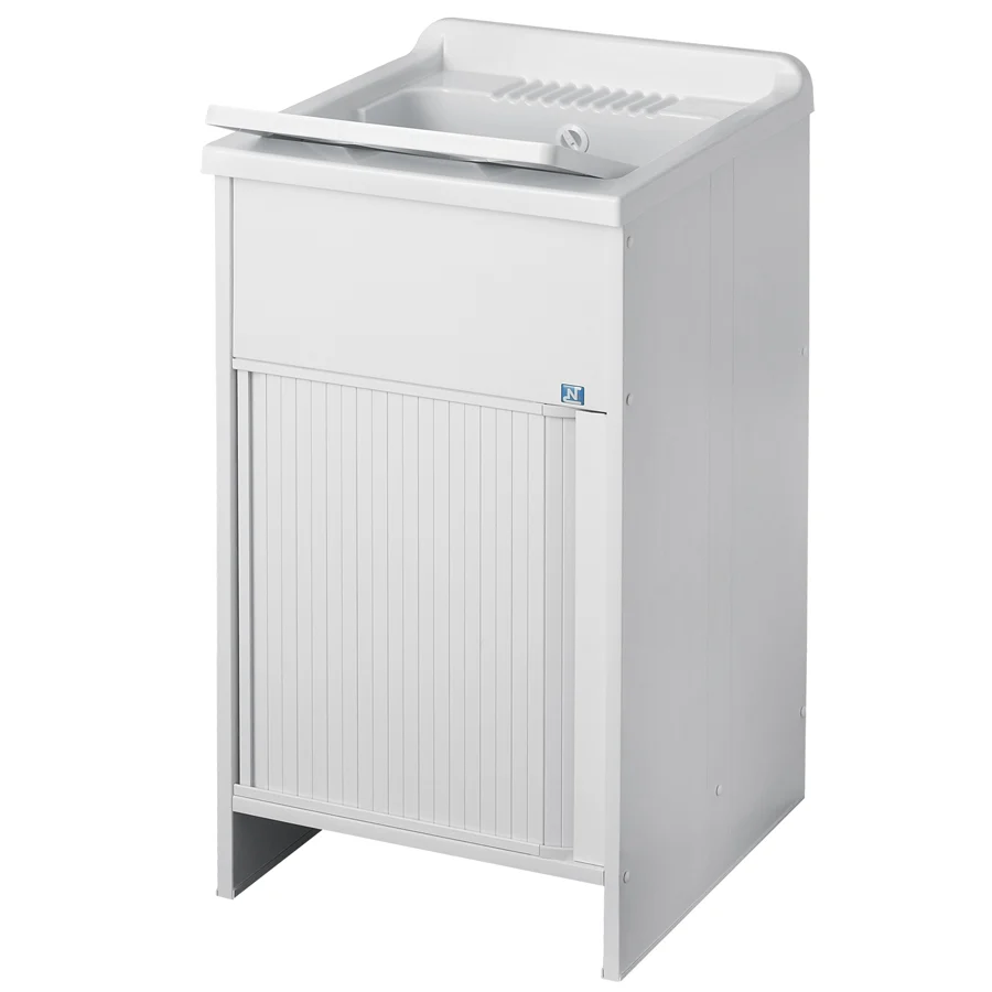 Lavadero para exteriores con mueble de plástico y apertura de persiana cm 60x60
