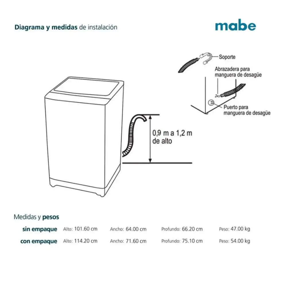 Lavadora Automática 16 Kg Diamond Grafito Mabe - LMA6120WDGBB0 Apto para Lavado en Frío