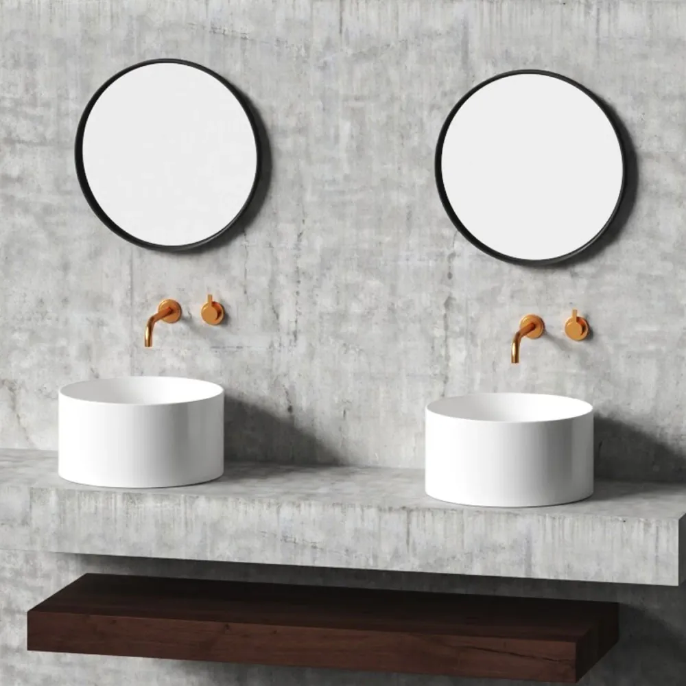 Lavandino da appoggio/sospeso cm diam.40x20h serie Core di Ceramica Galassia - Bianco lucido