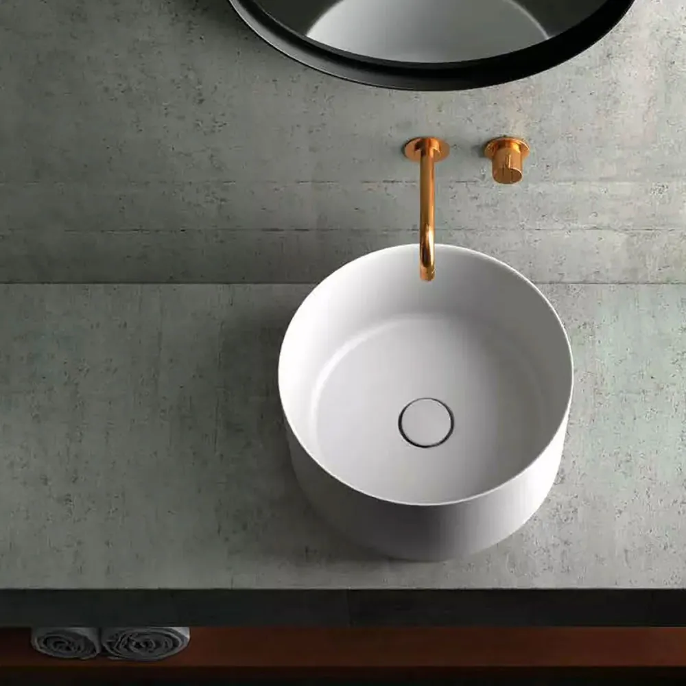 Lavandino da appoggio/sospeso cm diam.40x20h serie Core di Ceramica Galassia - Bianco Matt