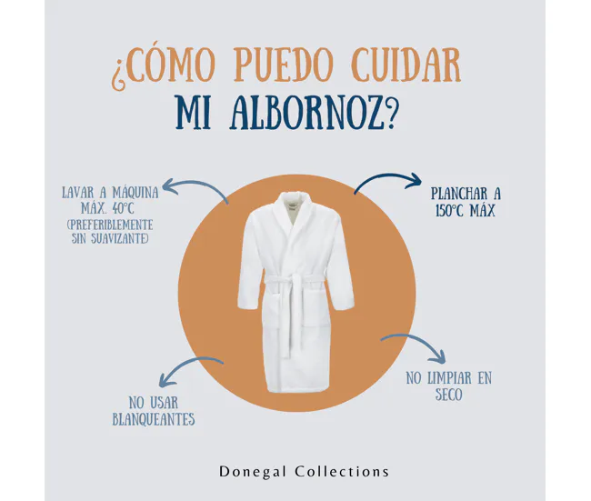 Líquido Albornoz Algodón Naranja Donegal Talla L