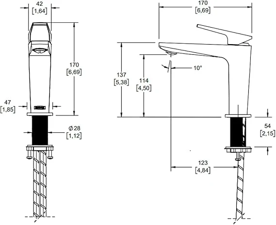 MONOMANDO LAVABO SIN CONTRA SPIGA CROMO SPG-100 con Protector UV