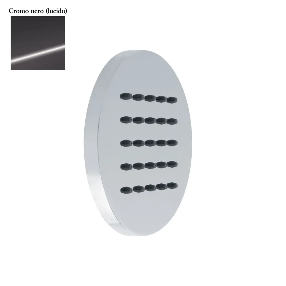 Soffione chorro corporal de pared 100mm en latón cromo negro Ahorro de Energí