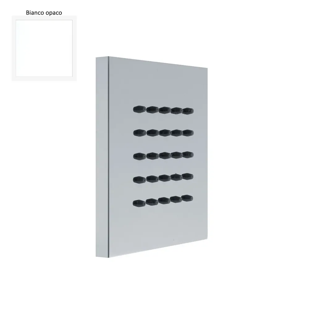 Soffione chorro corporal de pared cuadrado 100mm en latón blanco 3L