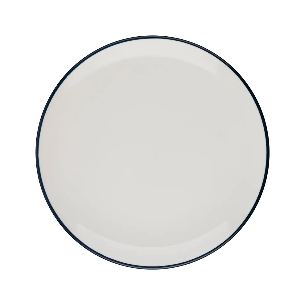 Plato Coupe 17 cm Blanco Borde Azul Modest Navy con Jabón Integrado