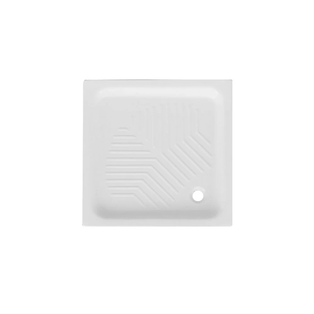 Plato de ducha cuadrado de cerámica blanca cm 90x90 con antideslizante integrado grosor cm 12