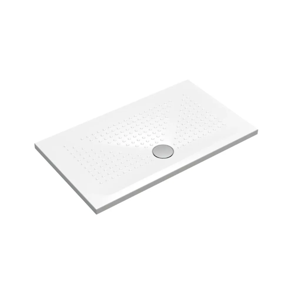 Plato de ducha cuadrado de cerámica modelo Punto 80x80 cm - Blanco radiante