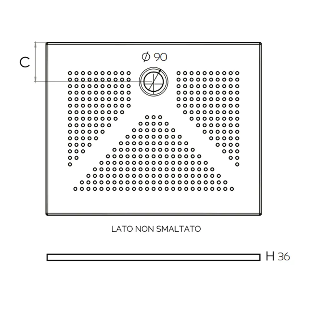 Plato de ducha rectangular de cerámica DocciaGo 70x120 cm - Negro mate