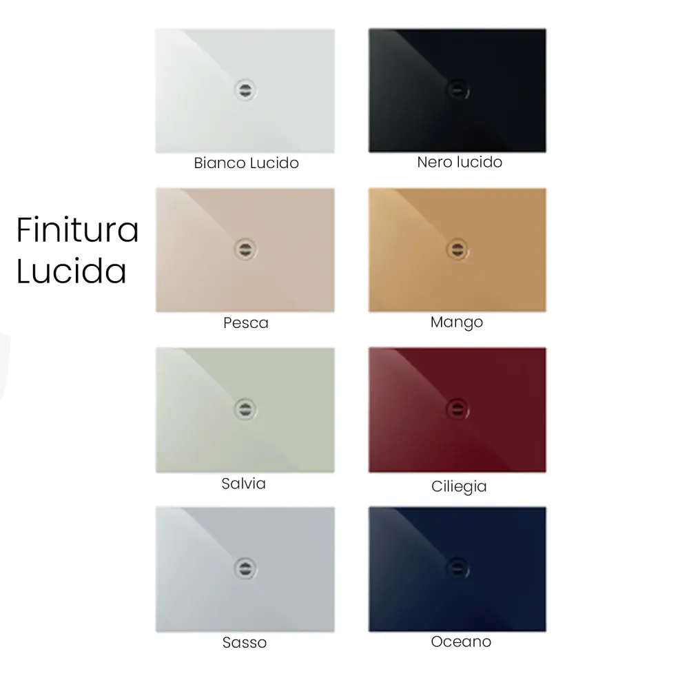 Plato de ducha rectangular de cerámica modelo SoloDue cm 160x90 negro luminoso
