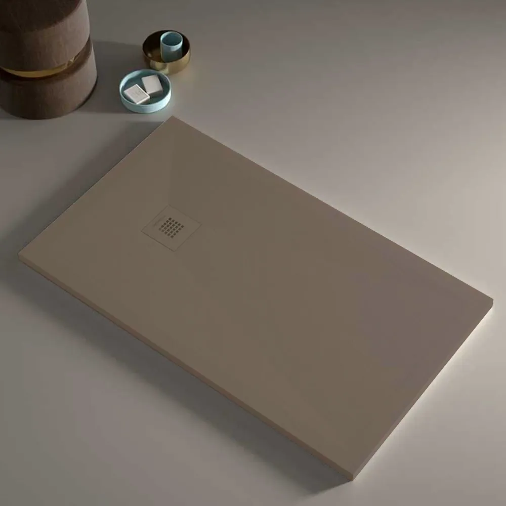 Plato de ducha de resina modelo Plus 100X120cm taupe pizarra