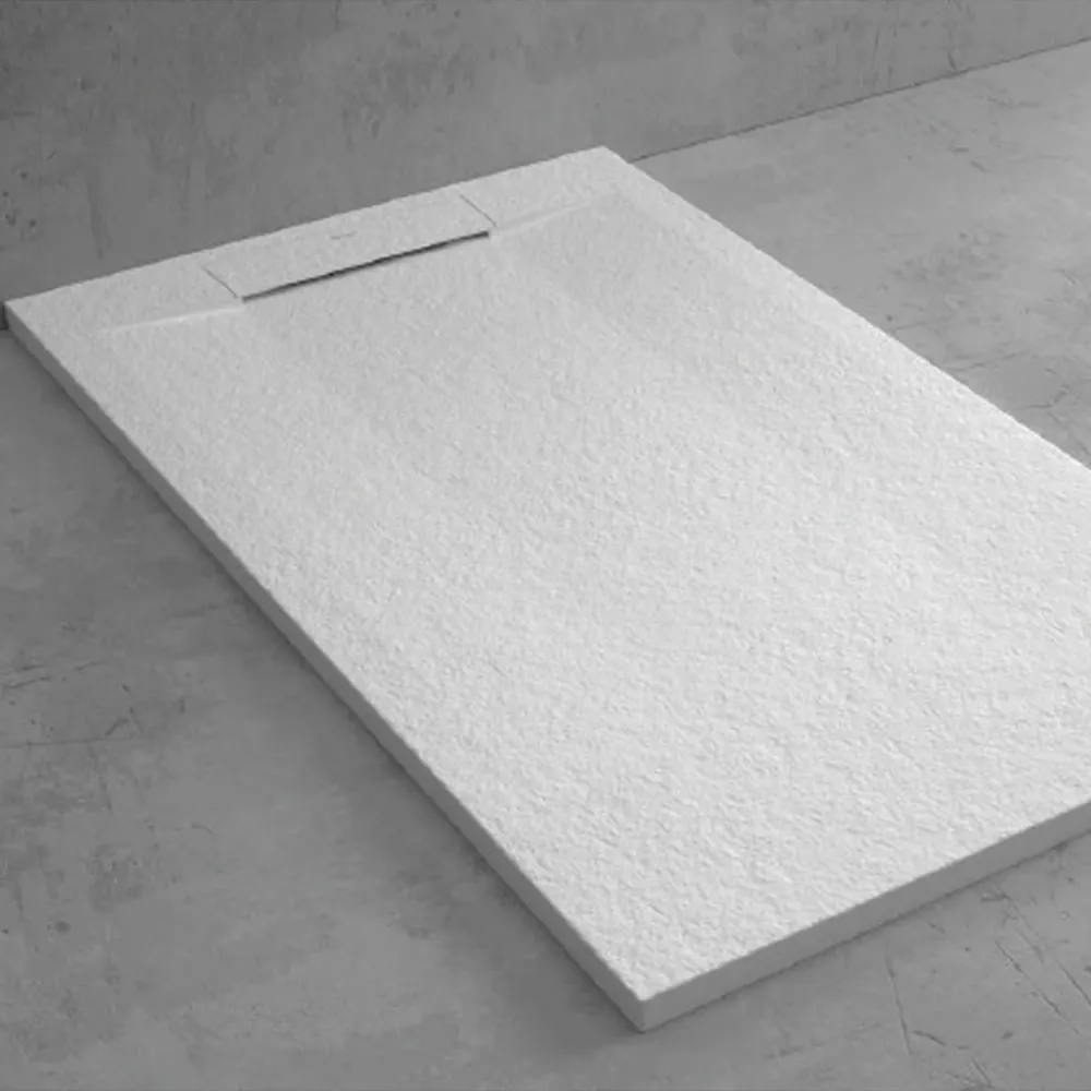 Plato de ducha de resina modelo Titano 70x110 cm blanco efecto piedra