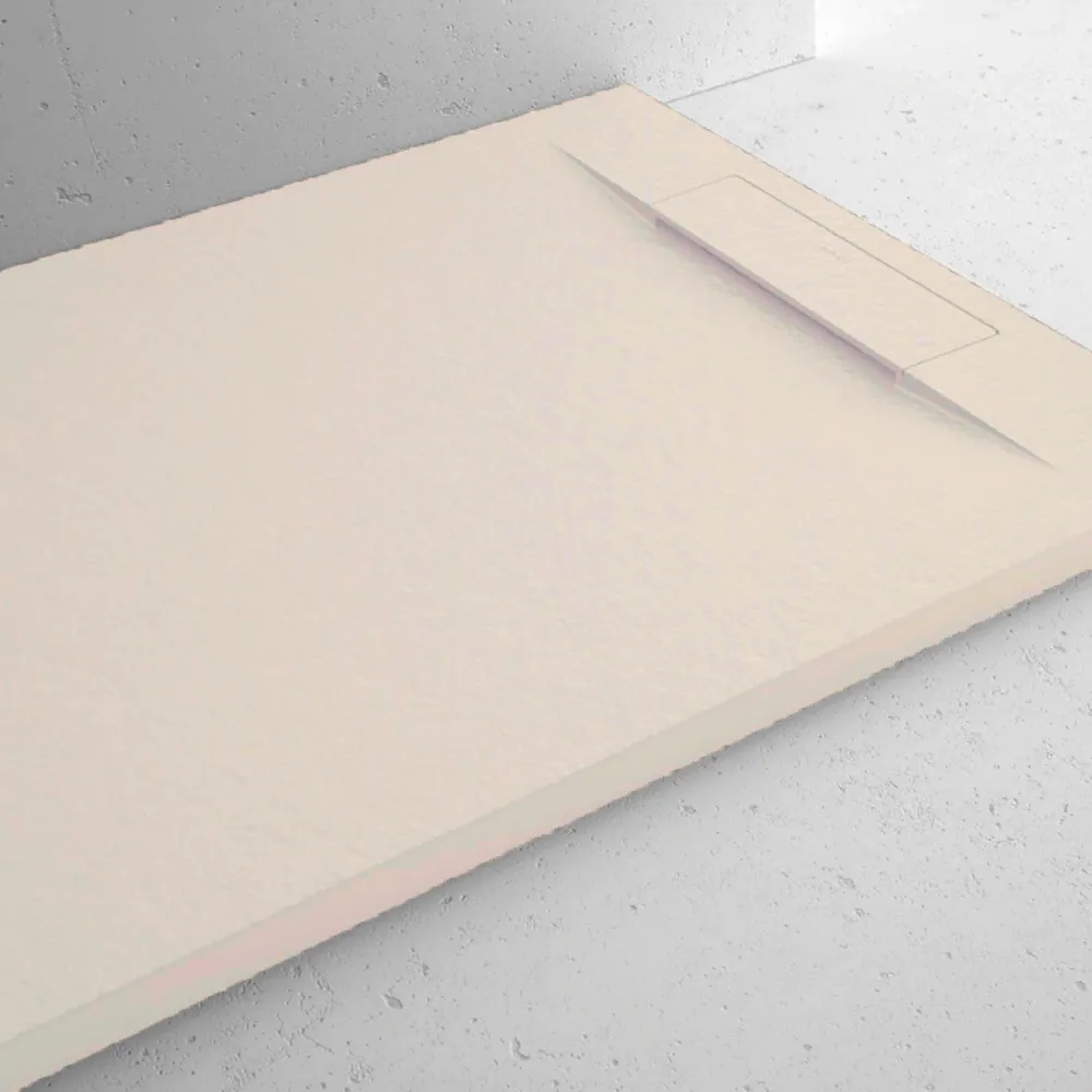 Plato de ducha de resina modelo Titano 70x110 cm crema efecto piedra