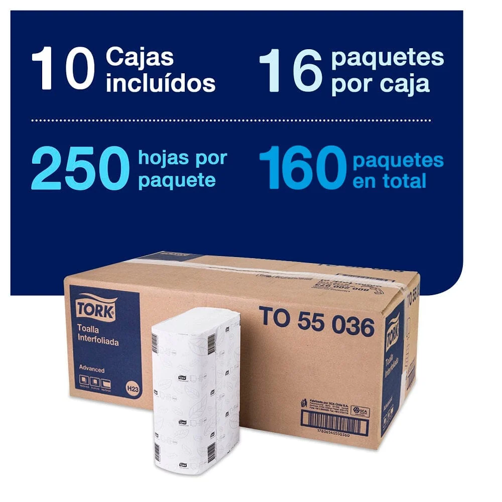 Toalla Interfoliada Hoja Sencillo 250 Un
