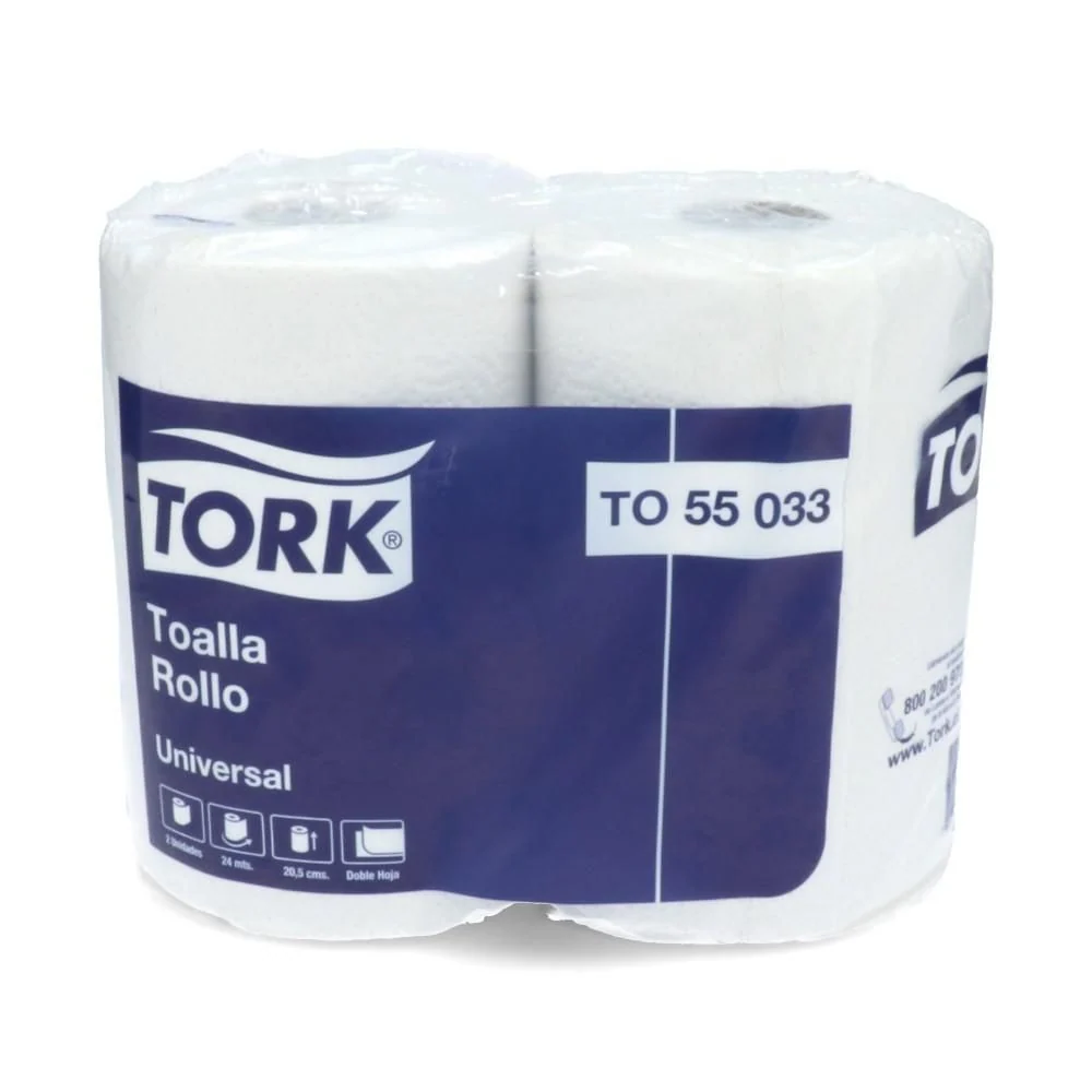 Toalla De Papel Doble Hoja Hogar 2 Rollos X 24 Mts
