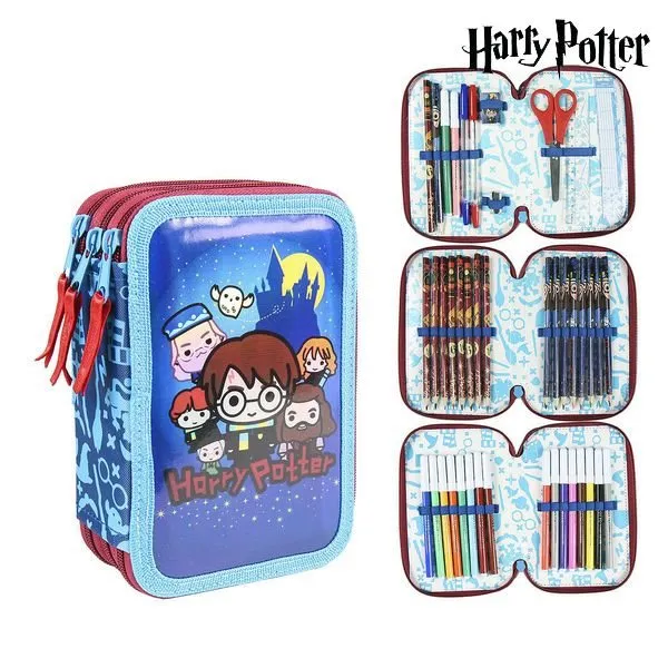 Plumier Tríptico Giotto Harry Potter Azul (43 Pcs)